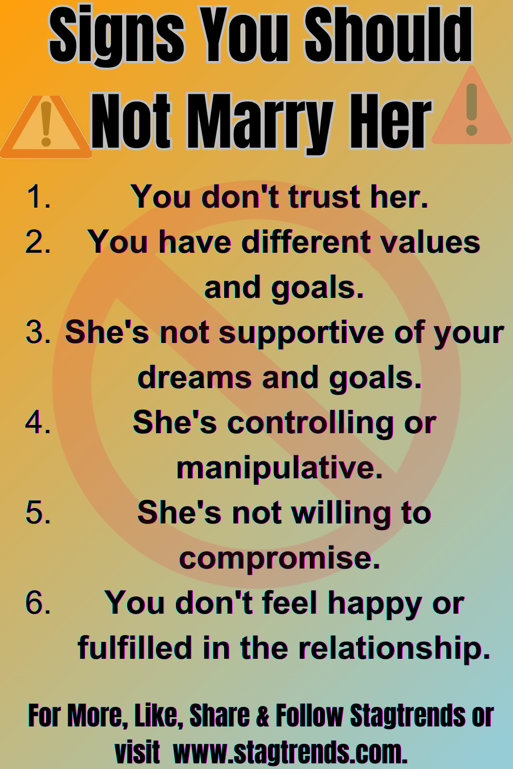 Signs You Should Not Marry Her Married Women Dating